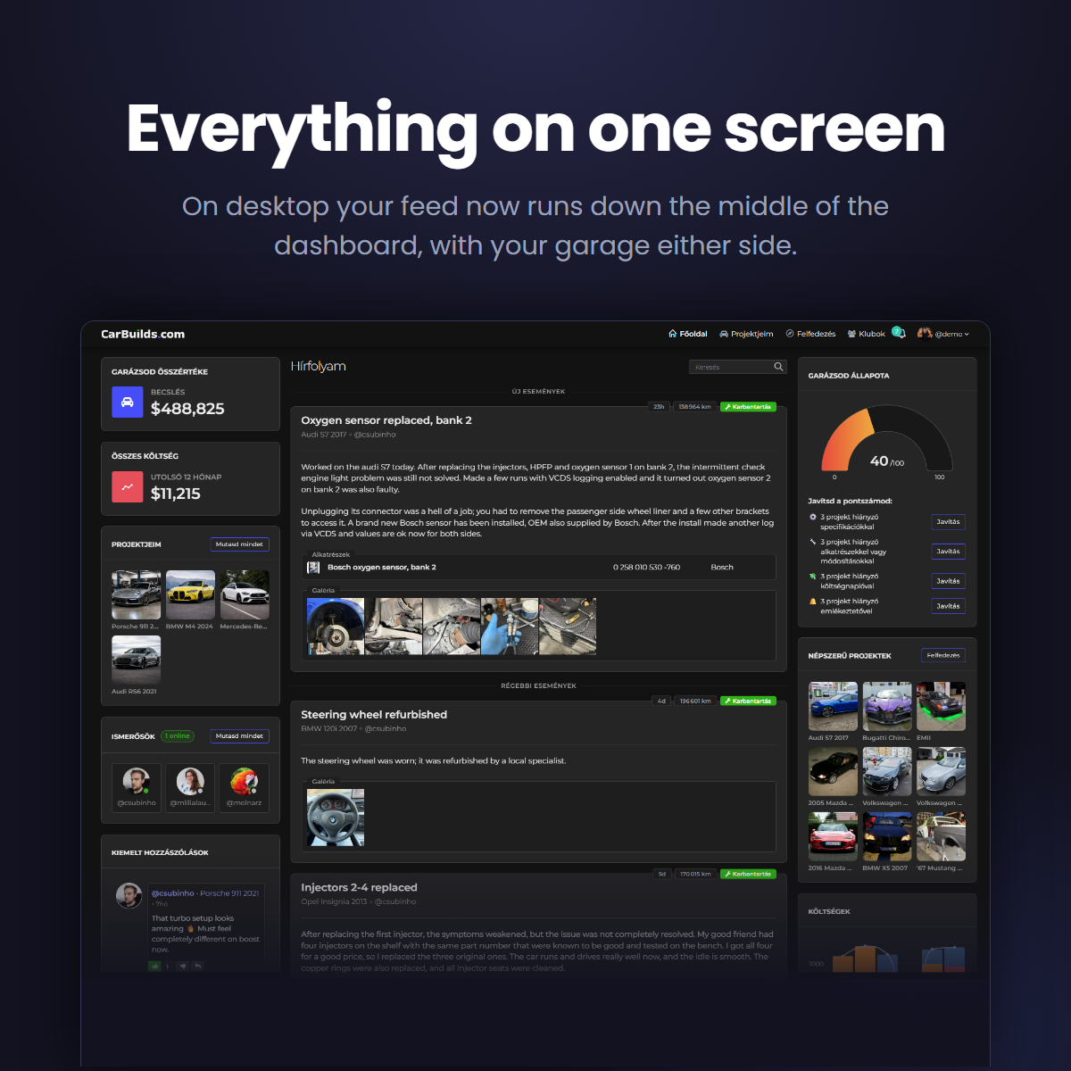 Your feed now lives on the dashboard