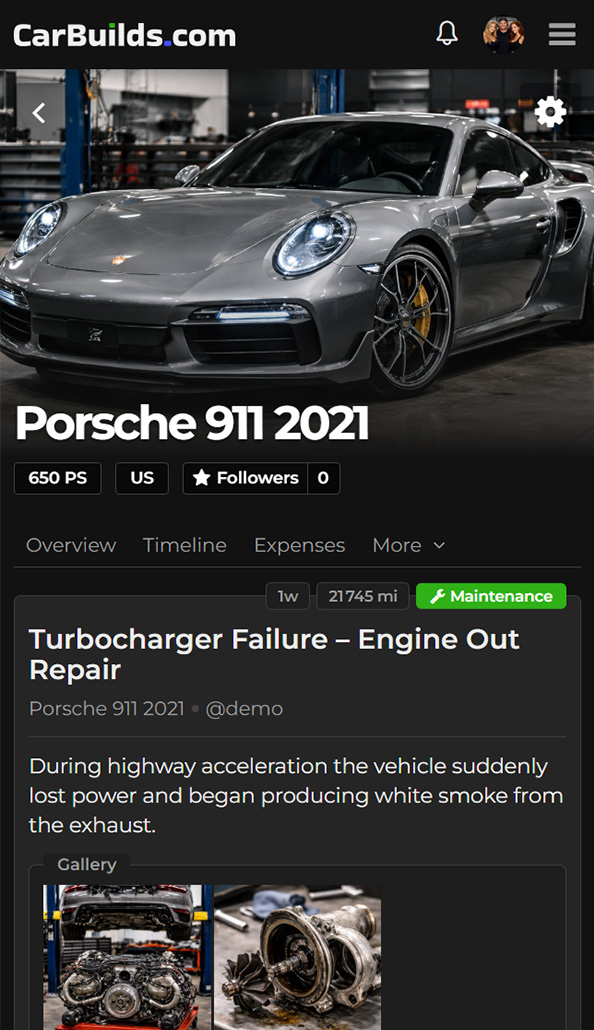 CarBuilds app preview